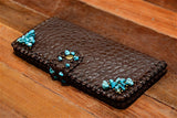 Cartera Cuero y Turquesa